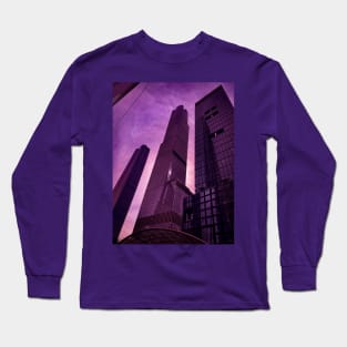 Hudson Yards Purple Sky Skyscrapers NYC Long Sleeve T-Shirt